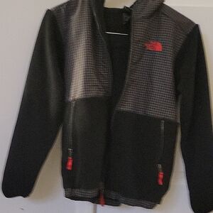 Boys Large NorthFace Black Zip Up Fleece Hoodie  - Sz 14 / 16
